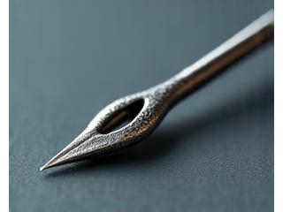 顕微鏡で拡大されたフックの針先